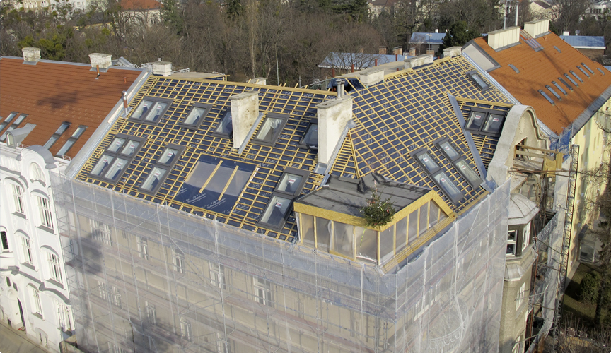 // Gebhardtgasse: Hochbau Dachgeschoß